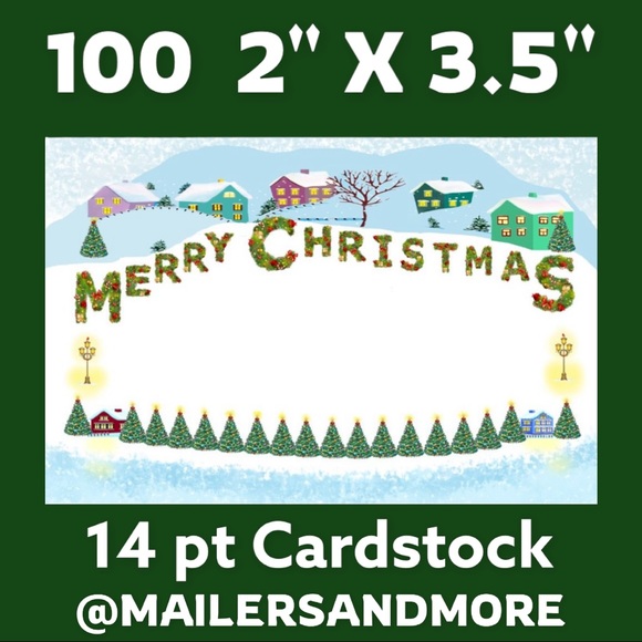100 Merry Christmas Village Thank You Cards. PRICE IS FIRM - Picture 1 of 1